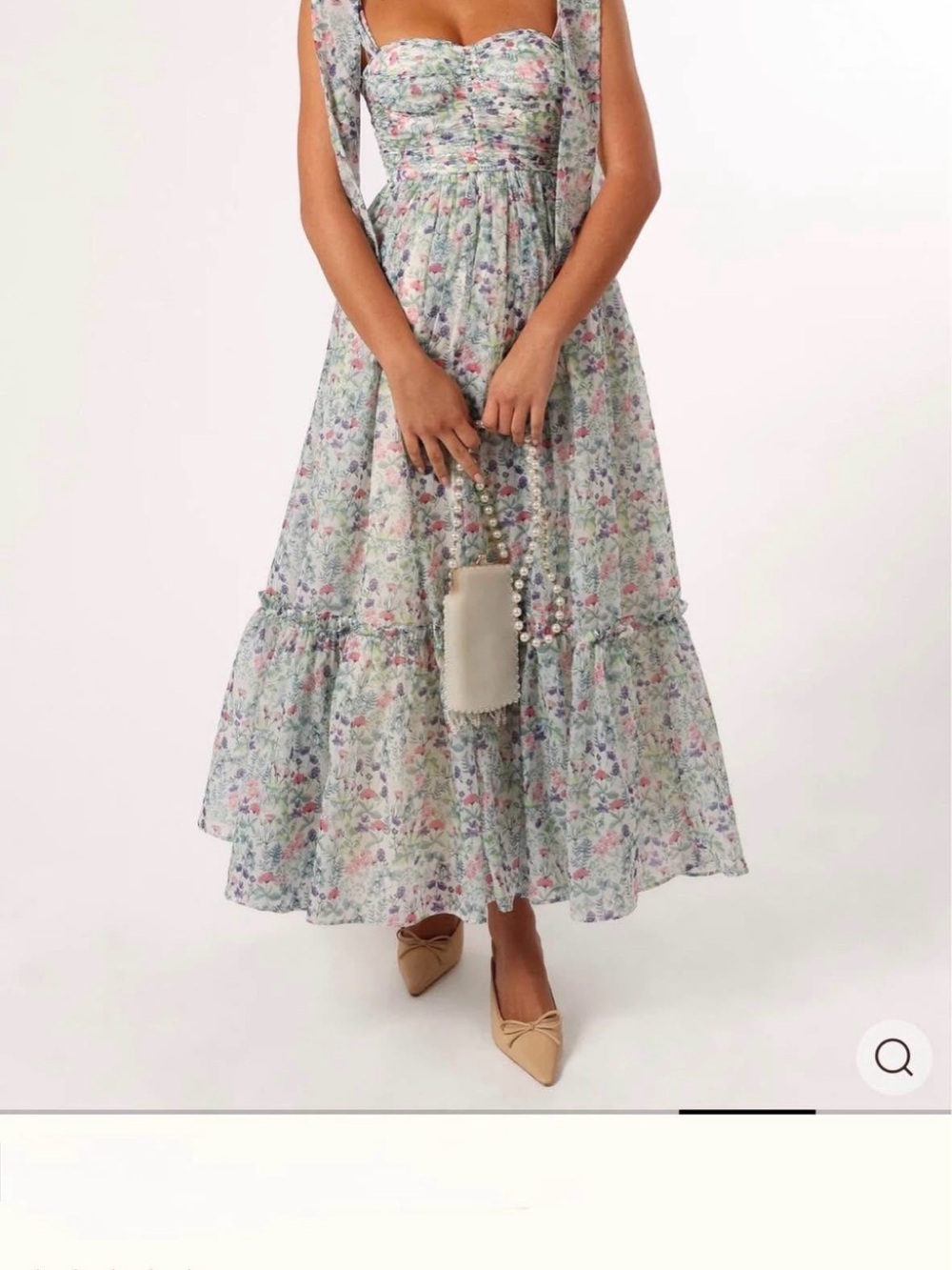 Petal and Pup Floral Tiered Maxi dress in Pastel Blue
